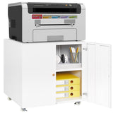 Metal Printer Stand with Storage Mobile Printer Tables for Small Spaces with Door Adjustable Shelf W1247110443