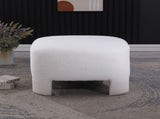 White Sherpa Sofa Ottoman, 28.74" L28.74" W18.5" H, No Assembly Required W1099P361840