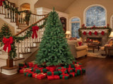 6FT Christmas Tree with 500 PVC Tips Green Artificial Plant Hinged Structure Metal Stand Holiday 41212508