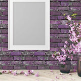48 Pcs Peel And Stick Brick Tiles Wall Decor PVC Purple Brick Wallpaper Wall Tile Backsplash 15306856