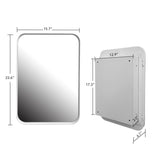 16x24 Inch Recessed White Metal Framed Medicine Cabinet with Mirror and Adjustable Shelves Black W1435142930