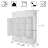 ZNTS 20 Cube Organizer Stackable Plastic Cube Storage Shelves Design Multifunctional Modular Closet 09173751