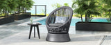 26.7" Modern Gray Wicker Lounge Chair with Rattan and Iron Frame, Featuring a Stylish Round Design, N767P237032B