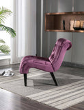 COOLMORE Modern Velvet Armless Accent Living Room Chair / Leisure Chair,Upholstered Fabric Button W39550126