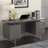 Weathered Grey 2-drawer Floating Top Office Desk B062P145457