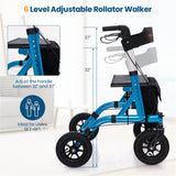 Outdoor Rolling Rollator Walker 9.5" All-Terrain Wheels, 6-Level Adjustable , Foldable, 42525850