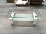 Tempered Clear Glass Coffee Table, 2-Layers Coffee Table Living Room Center Table W1718120236