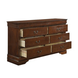 Traditional Design Brown Cherry Finish Dresser 1pc Louis Phillipe Style Classic Bedroom Furniture B011134284