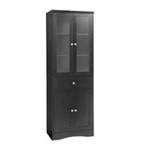 ZNTS Tall Bathroom Storage Cabinet, Cabinet with Four Doors and Drawers, Adjustable Shelf, MDF Board, N725P186649B