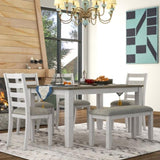 Rustic Style 6-Piece Dining Room Table Set with 4 Upholstered Chairs & a Bench 40118029