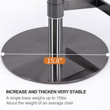 Black Titanium Stainless Steel Bar Stools,Grade Modern Leather Bar Chair with Backrest,Swivel 93711503