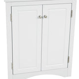 ZNTS White Triangle Bathroom Storage Cabinet with Adjustable Shelves, Freestanding Floor Cabinet for Home 88522667