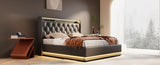Queen size Upholstered bed, 360 surround LED function, Buttons/Apps/Remote Control, hydraulic N736P188807B