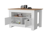 White 2-Door Kitchen Island B062P175037
