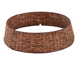 Artisanal Woven Hyacinth Christmas Tree Collar - 28in Espresso Rattan & Wicker Tree Skirt/Base Cover 95800919
