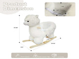 Kids Ride-On Rocking Horse Toy with Lullaby Song,Alpaca Rocking Toy with Hand Puppets and Safety 21598762