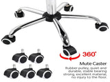 Modern Adjustable Faux Leather Swivel Office Chair with Wheels, White 16916250