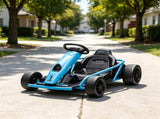 Blue 24V High-Speed Electric Drift Go Kart Kids Ride-On Racing Vehicle with 2 Speeds for 8-12 Years 15585713