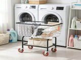 Wire Laundry Cart, 2.8 Bushel Wire Laundry Basket with Wheels, 26.7" x 21.7" x 26.4" Commercial 45607757