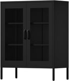 Metal Storage Cabinet with Mesh Doors and Shelves,Multipurpose Storage Rack, 3-Tier Office T3421P336344