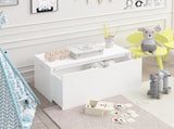 Kids Toy Storage Organizer with Rolling Drawer Modern Wooden Toy Chest with Wheels, Large Pull-Out 36026039