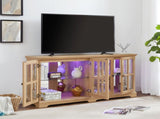 LED Curio Display Cabinet Antique Display Cabinet with Glass Doors Adjustable Shelves for W2275P460422