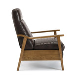 Asher Wood Arm Push Back Recliner - Burnished Brown B050P322580