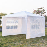 ZNTS 3 x 3m Three Sides Waterproof Tent with Spiral Tubes White 35496508