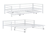 White Twin Size Metal Sofa Bed - Convertible Daybed with Pull-Out Trundle , Multi-Functional for 56157285