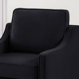 Modern Armchair, Living Room Single Seat Sofa with Wooden Legs, Upholstered Velvet Accent W2186P143466