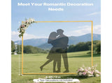 Square Gold Metal Arch Backdrop Stand, 6.6 x 6.6 ft, Durable Frame, Simple Setup, 08500529
