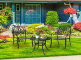 Phoenix Cast Aluminum Round Table, Patio End Table Side Table, Cast Aluminum Cocktail Table, Outdoor 96355568