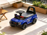 Blue Police Truck Kids Sliding Car Push Ride On with Working PA System, Horn, Under-Seat Storage 66418563