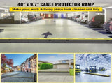 VEVOR Cable Protector Ramp, 4 Packs 2 Channels Speed Bump Hump, Rubber Modular Speed Bump Rated T3342P360020