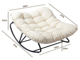 Outdoor Rocking Chair, Oversized Patio Papasan Rocker, Comfy Reading Lounge Chair 45568982