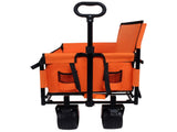 3-in-1 Convertible Folding Wagon Cart with Bench Seat & Rear-Mounted Folding Tabletop - 500lbs W2932P320639