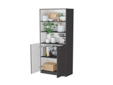 Matt Gray and White 2-Door Bookcase B062P175162