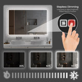 72"x48" Modern LED Smart Mirror Bathroom Mirror, Front Lit & Back Lit With 3 Color Adjustable, 72810326