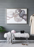 47" x 35.5" Large Modern Oil Painting, Hand Painted Abstract Gray Brown Watercolor Texture W2078130307