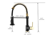 Commercial Kitchen Faucet with Pull Down Sprayer, Single Handle Single Lever Kitchen Sink Faucet W1932P156133