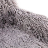 HengMing Modern Faux fur home office chair, fluffy chair for girls, makeup vanity Chair with Gold W21238272