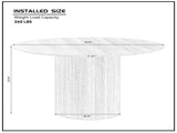 46.45 inch MDF Dining Table for Dining Room Round Dinner Tables Mid-Century Modern Table BLACK W876P263005