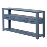 U_STYLE Modern Console Table Sofa Table for Living Room with 4 Drawers and 2 Shelves GL-N711P234484V