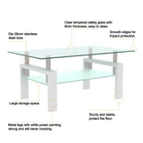 White Coffee Table, Clear Coffee Table, Modern Side Center Tables for Living Room, Living Room W24136821