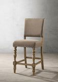 Birmingham Script Printed Driftwood Finish Counter Height Dining Chair with Nail head, Set of 2 T2574P165120