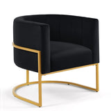 Upholstered Velvet Accent Chair with Golden Metal Stand,Mid-Century Living Room Leisure Chair with W2186137441