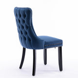 Furniture,Upholstered Wing-Back Dining Chair with Backstitching Nailhead Trim and Solid Wood 12279323