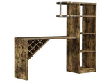 Antique Nutmeg Bar Table with Wine Storage B062P145453