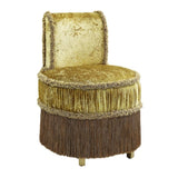 Gold Vanity Stool with Button Tufted B062P215391
