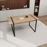 59" MDF light wood dining and modern dining chair 4-piece set, medieval wooden kitchen dining 82148383
